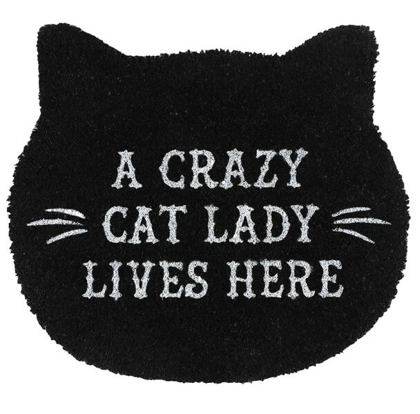 Cat Lady Black Witches Welcome Door Mat